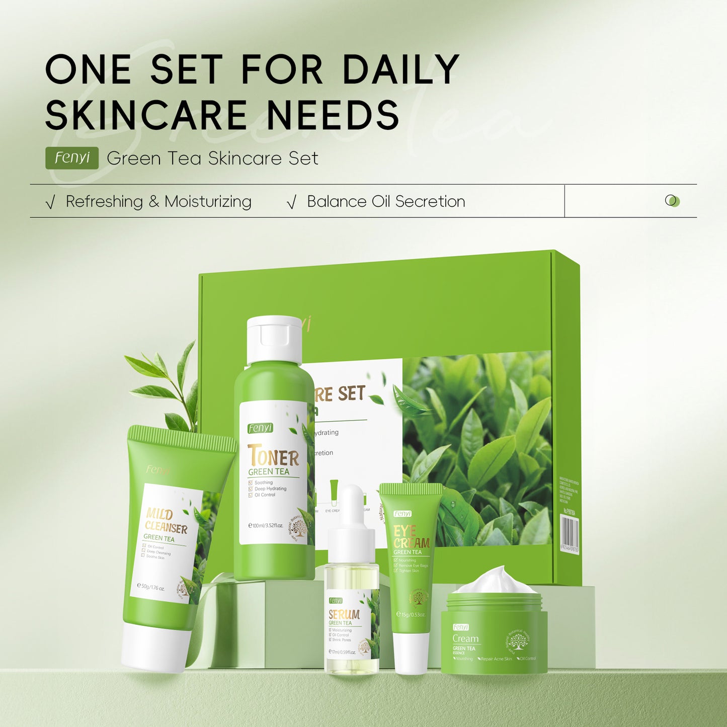 Coffret Soin Anti-Âge & Blanchissant (5 Pièces) - FENYL Thé Vert