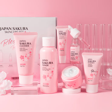 Coffret Soin Visage Hydratant & Éclaircissant (6 Pièces) - LAIKOU Sakura