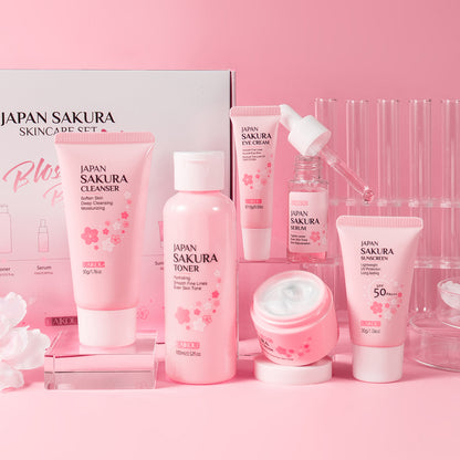 Coffret Soin Visage Hydratant & Éclaircissant (6 Pièces) - LAIKOU Sakura
