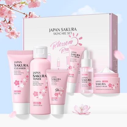 Coffret Soin Visage Hydratant & Éclaircissant (6 Pièces) - LAIKOU Sakura